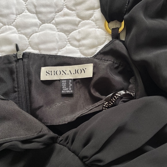 Shona Joy Plunge Formal Black Dress Made in Australia Size 6 - Picture 7 of 9